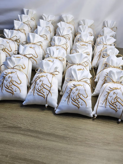 Custom Embroidered Scented Satin Gift Bags