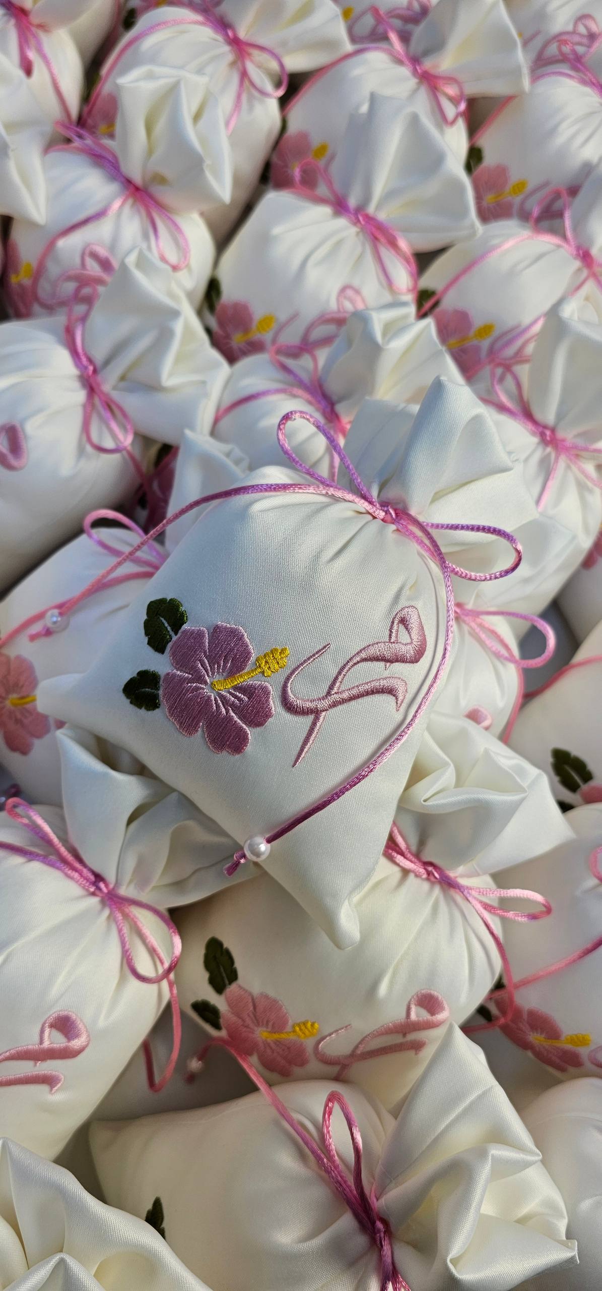 Custom Embroidered Scented Satin Gift Bags