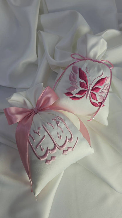 Custom Embroidered Scented Satin Gift Bags