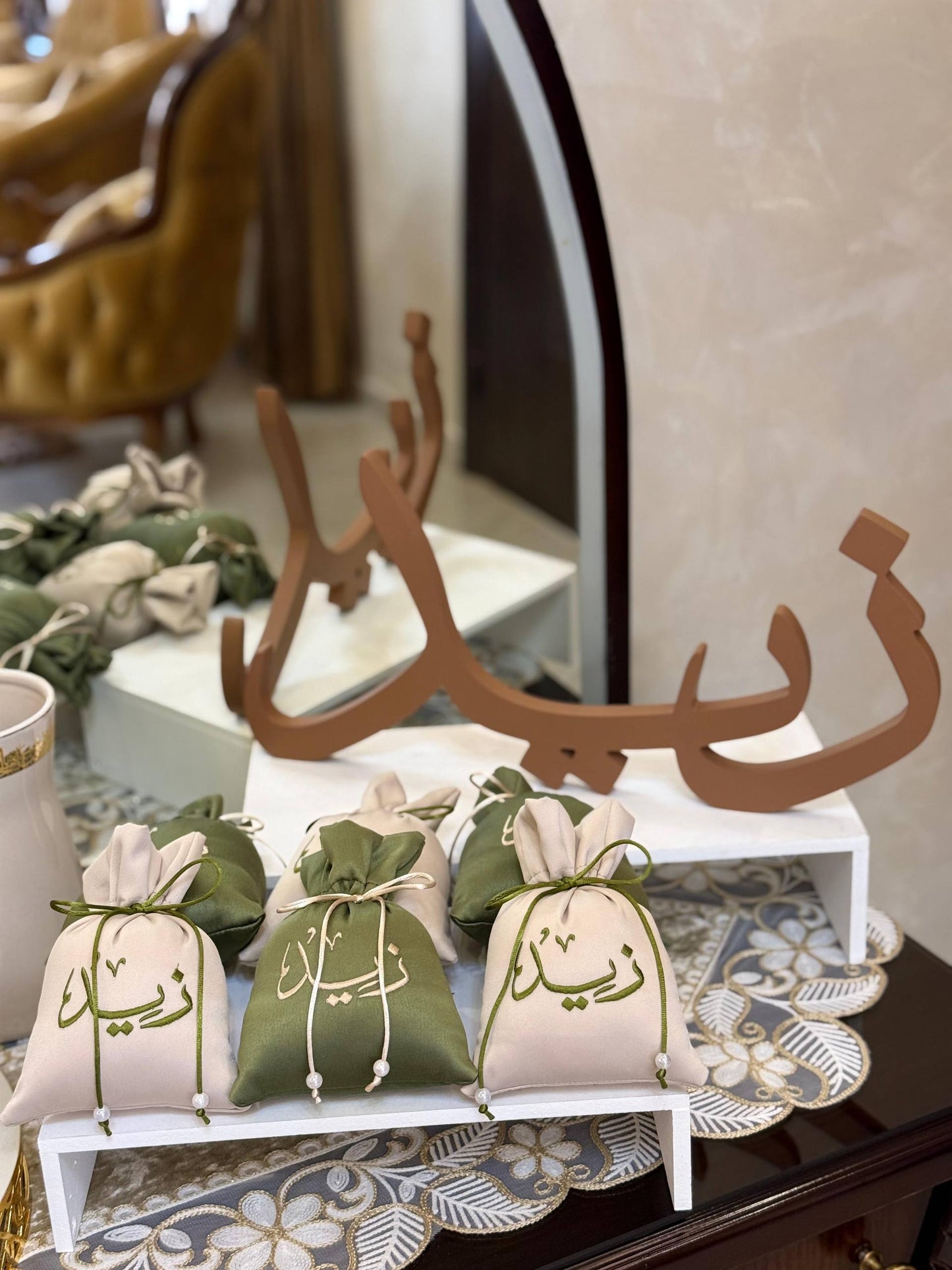 Custom Embroidered Scented Satin Gift Bags