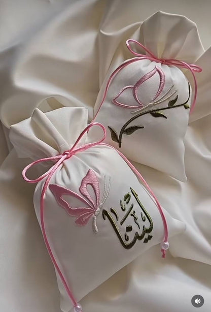 Custom Embroidered Scented Satin Gift Bags