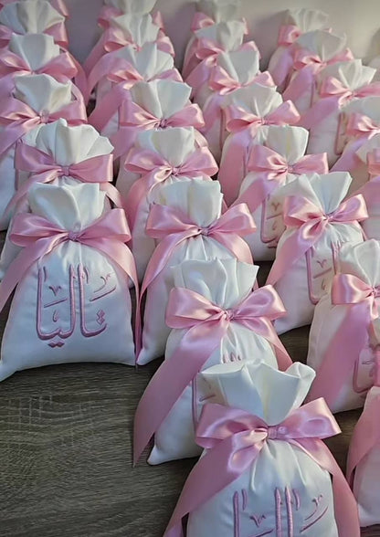 Custom Embroidered Scented Satin Gift Bags